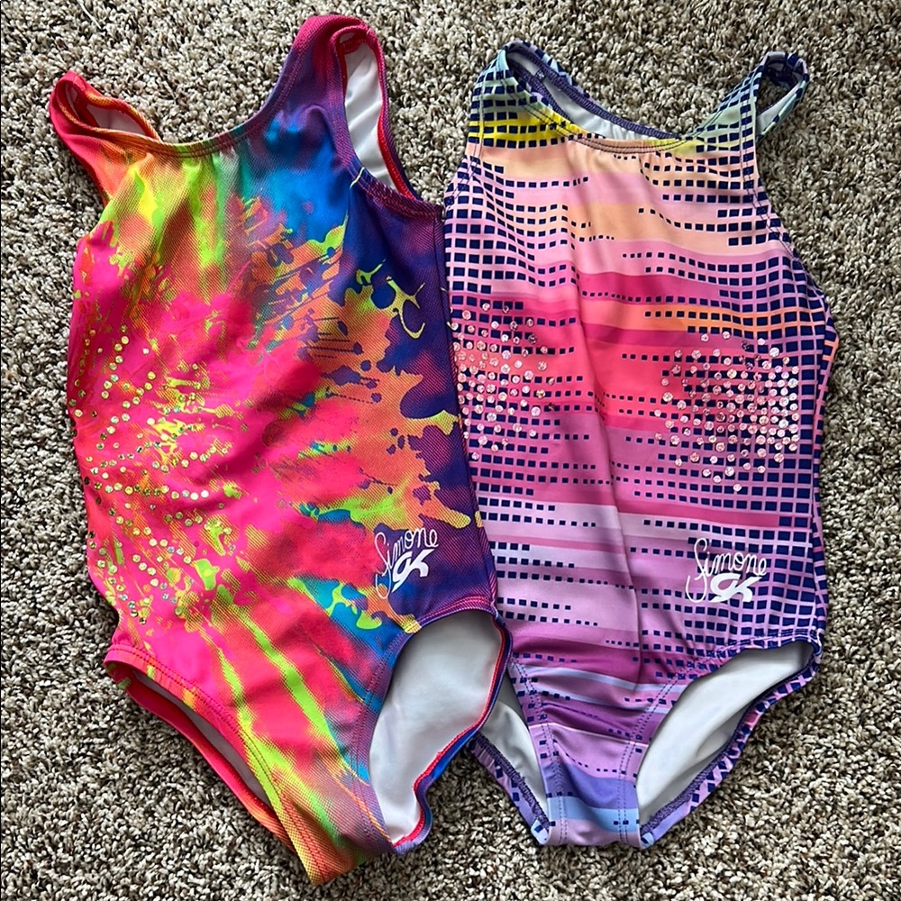 Simone Biles GK Colorful Gymnastics Leotards, Child Small
